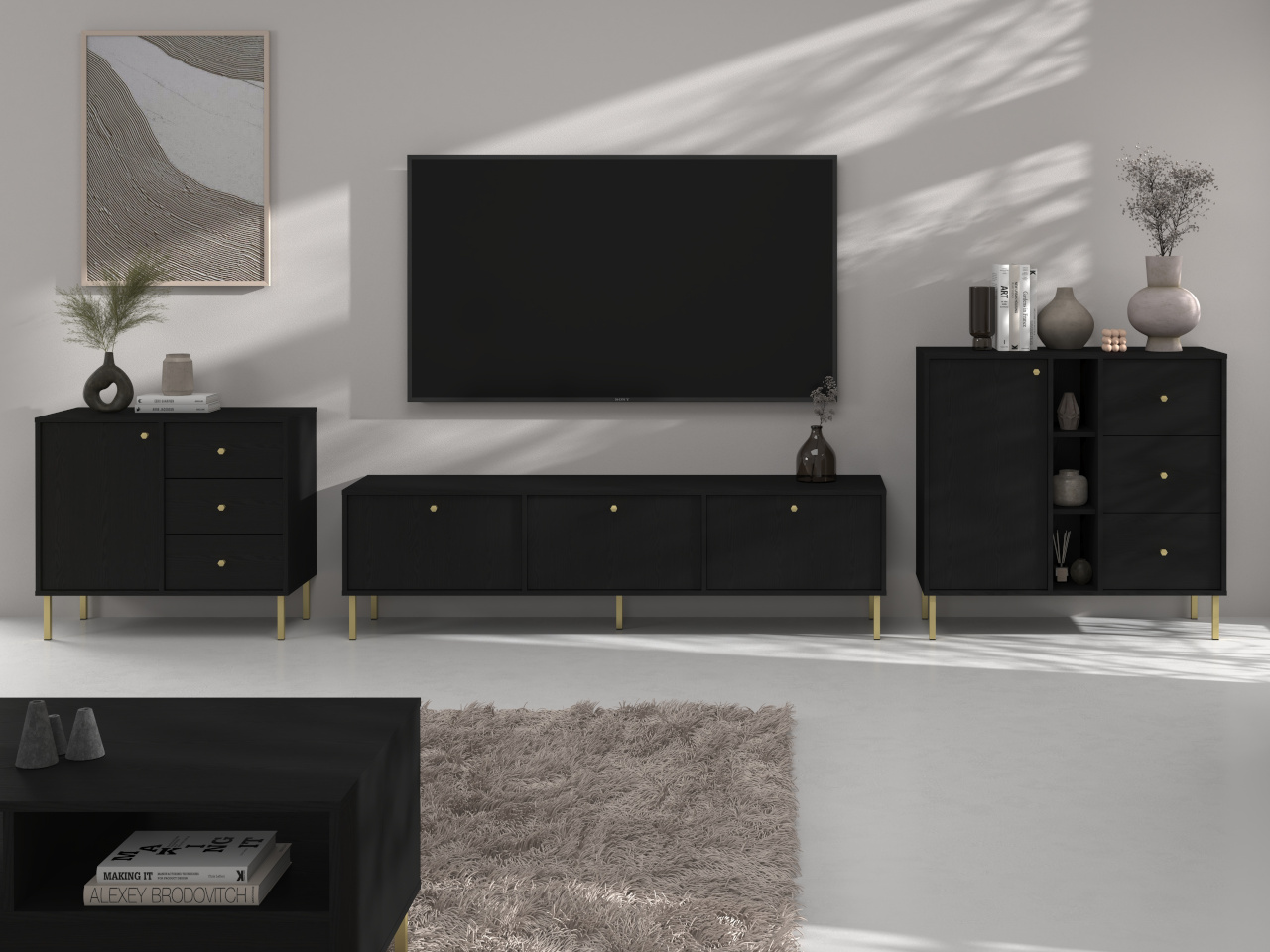 Komoda KYOTO 11 czarny grafit - obrazek 7