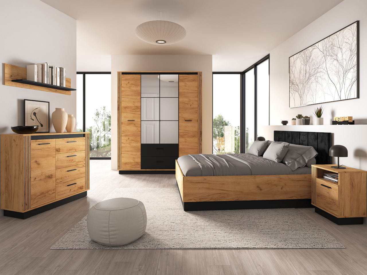 Półka URSA 12 dąb craft złoty + czarny - obrazek 7