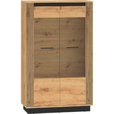 Witryna URSA 05 dąb craft złoty + czarny