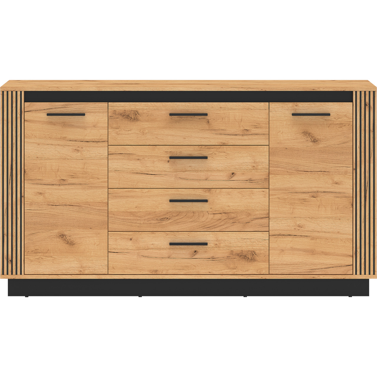 Komoda URSA 06 dąb craft złoty + czarny - obrazek 3