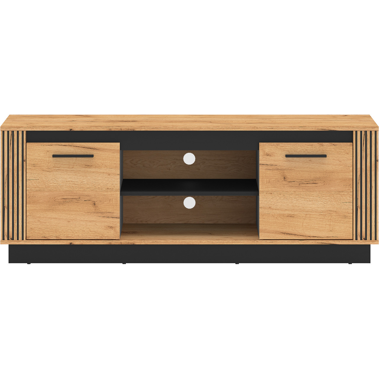Szafka RTV URSA 08 dąb craft złoty + czarny - obrazek 3