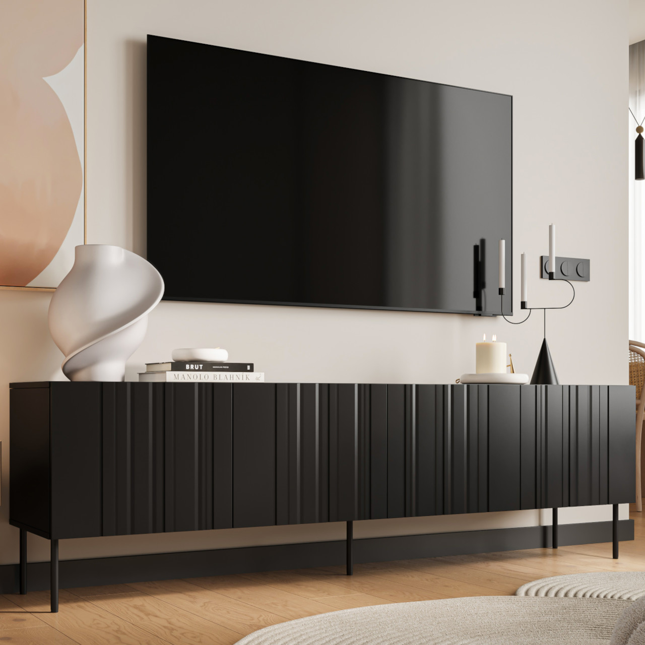 Komoda RTV ISOLA 200 czarny mat - obrazek 5