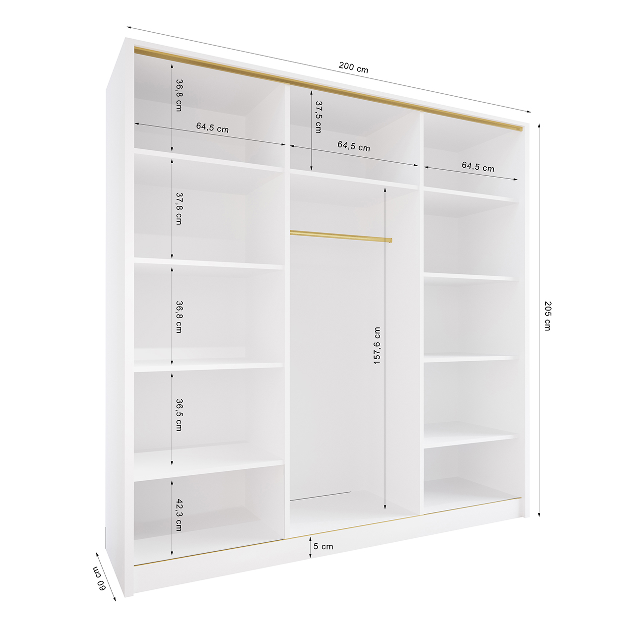 Szafa otwarta MERV K9 200 biała - obrazek 3