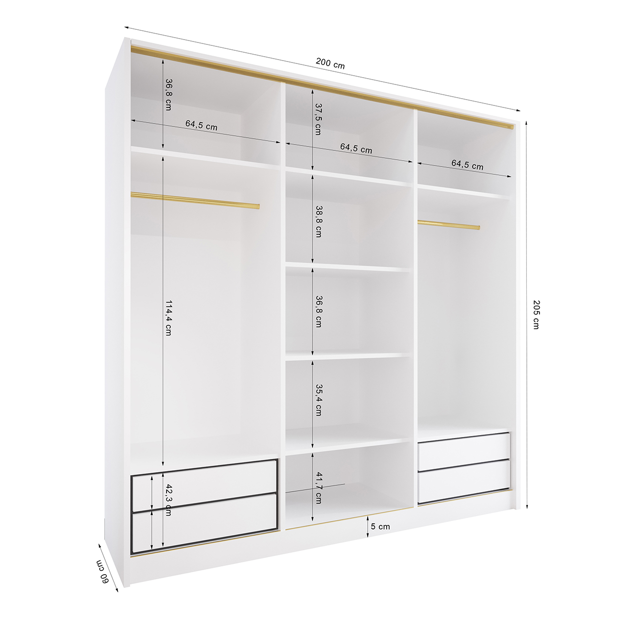 Szafa otwarta MERV K12 200 biała - obrazek 3