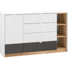 Komoda EMPOLI 06 biały / dąb castello / grafit