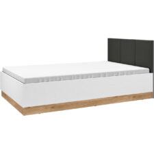 Łóżko 120x200 z podnoszonym stelażem EMPOLI 12A białe / dąb castello / grafit