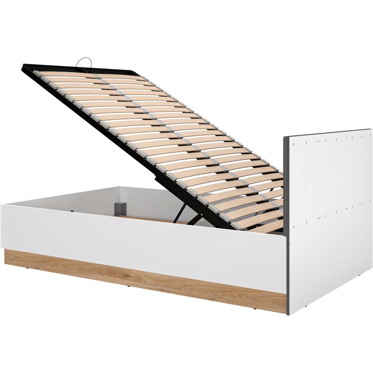 Łóżko 120x200 z podnoszonym stelażem EMPOLI 12A białe / dąb castello / grafit - obrazek 5