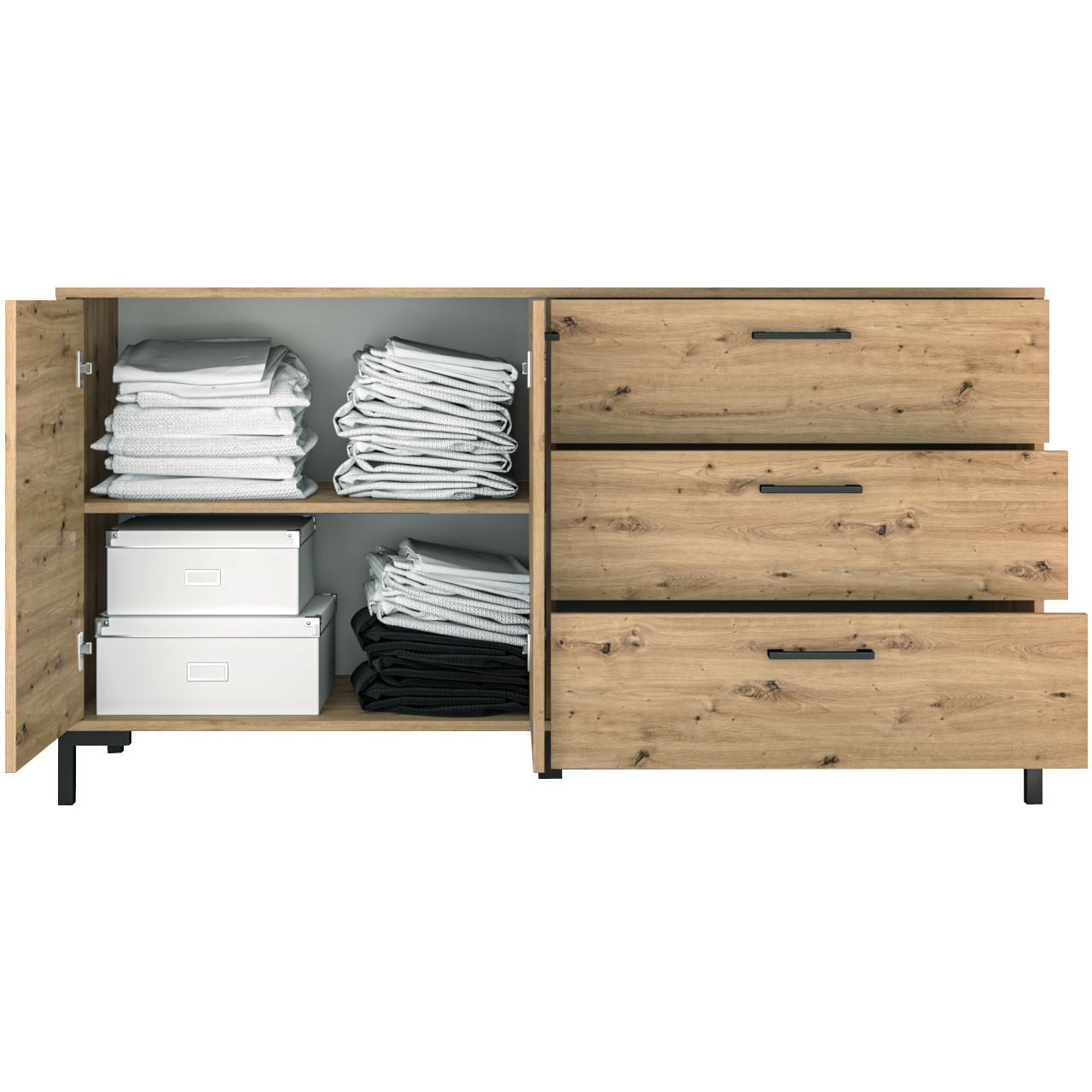 Komoda MEVIA 13 dąb artisan - obrazek 3