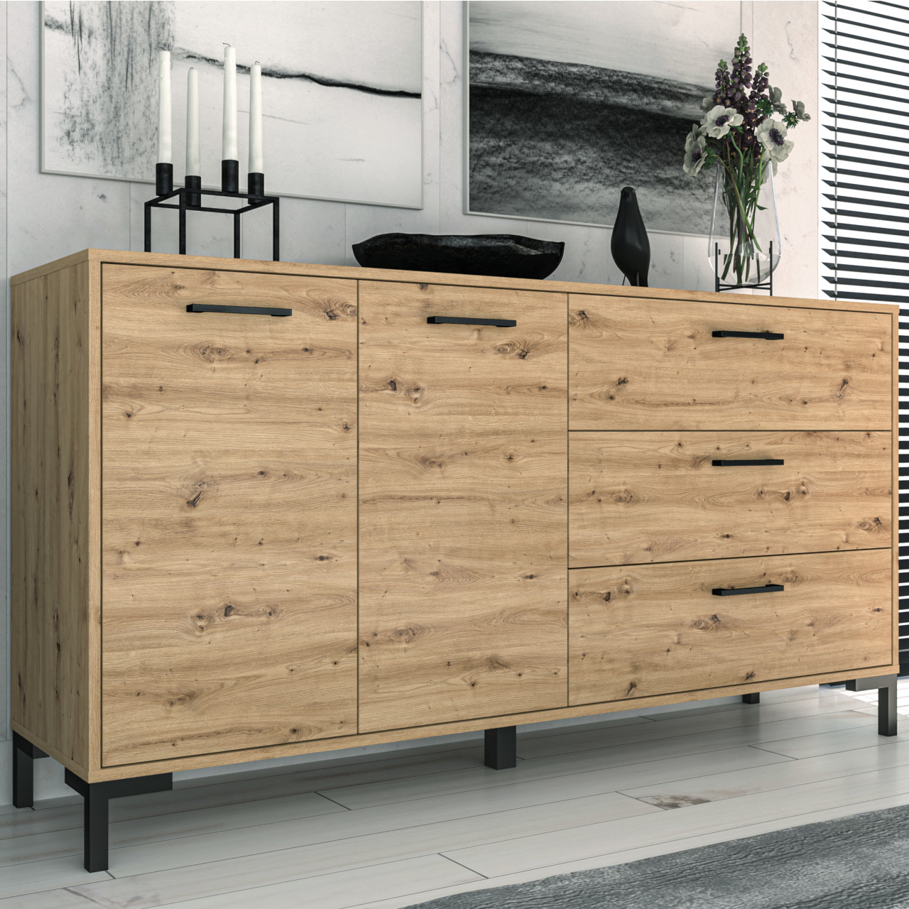 Komoda MEVIA 13 dąb artisan - obrazek 4