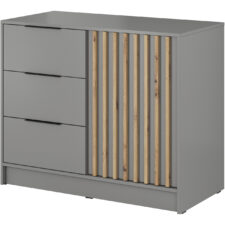 Komoda LAILA 2D szary / dąb artisan