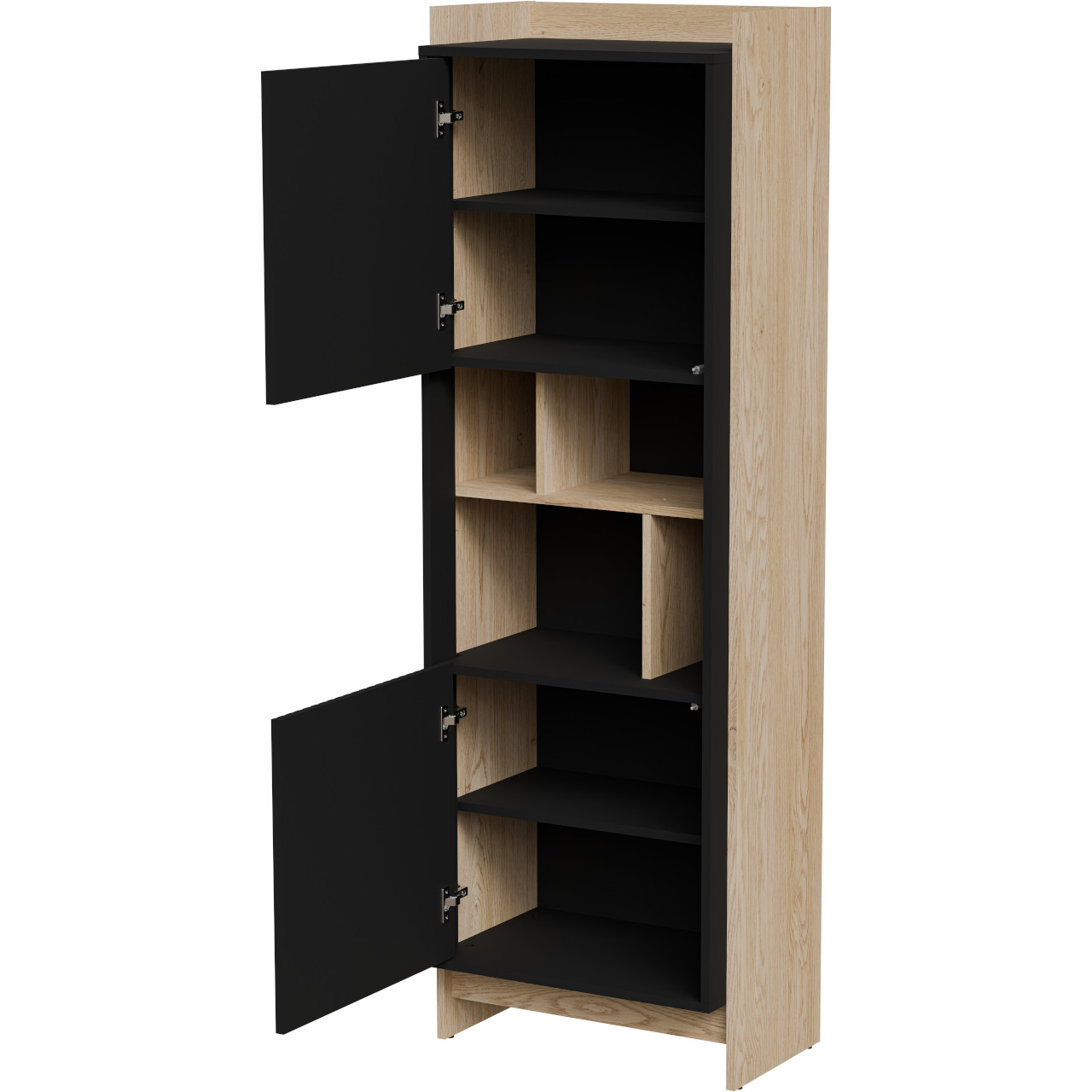 Regał PORTOS dąb cremona / czarny - obrazek 3