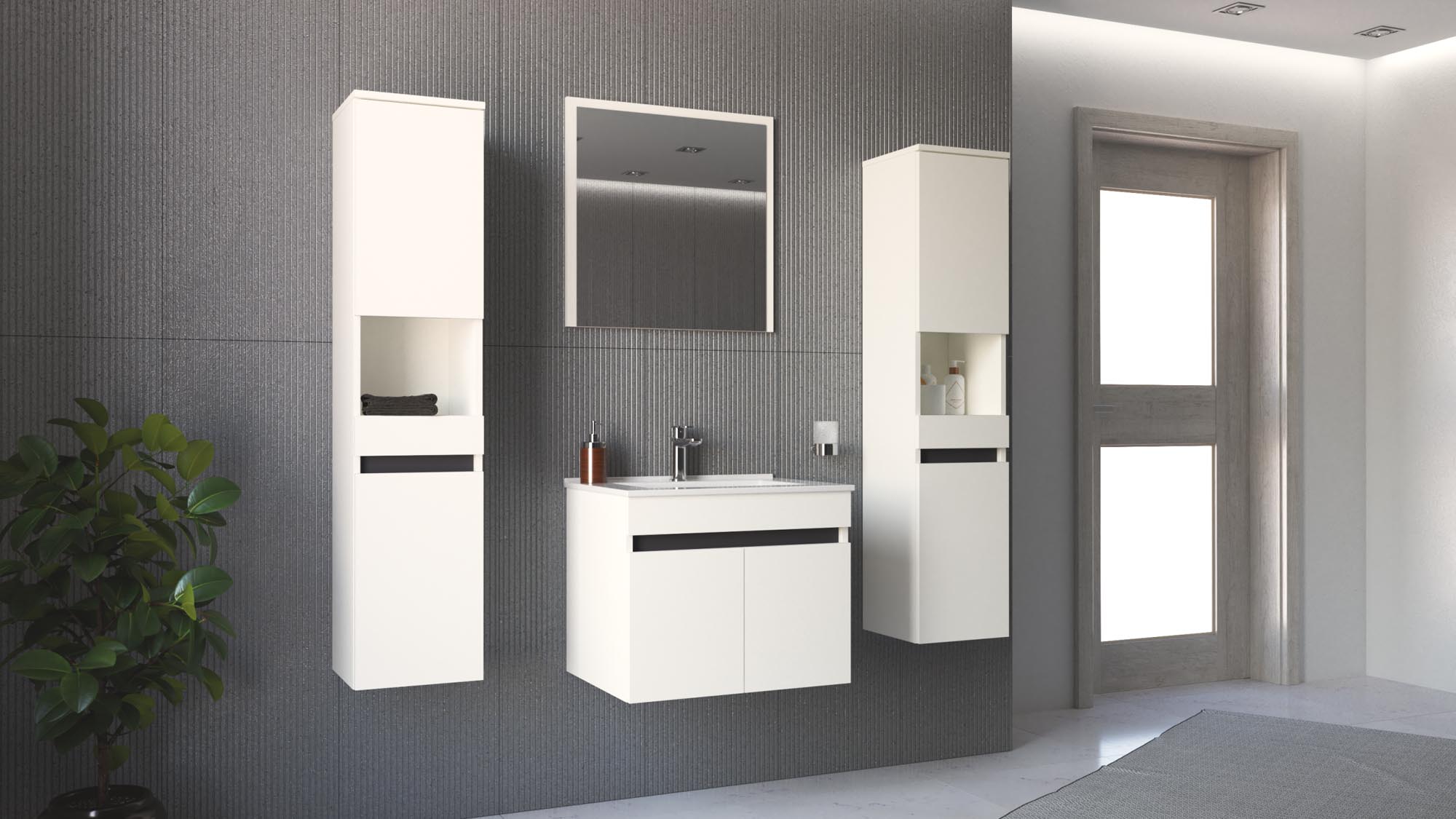 FIGARO Szafka pod umywalkę 60/2D biały - obrazek 6