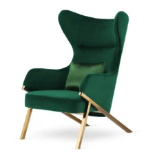 Wygodny Fotel do Czytania Classy Butelkowy Glamour – Stylowy Uszak Wypoczynkowy do Salonu