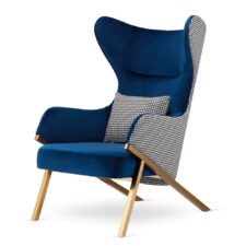 Fotel Wypoczynkowy Classy Granatowy – Elegancki Uszak Glamour