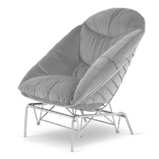 Jasnoszary fotel bujany Boda XZ – wygodny i stylowy mebel do salonu