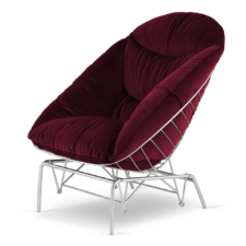 Fotel Boda XZ bordowy aksamit – wygodny i elegancki fotel bujany do relaksu