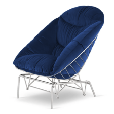 Fotel bujany Boda XZ granatowy komfortowy nowoczesny do salonu