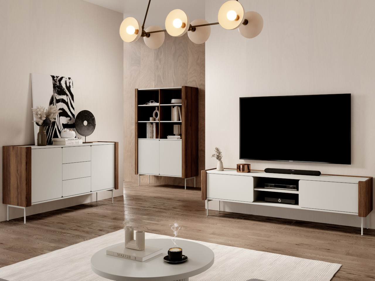 Komoda COLLAR 02 orzech warmia / kaszmir - obrazek 7