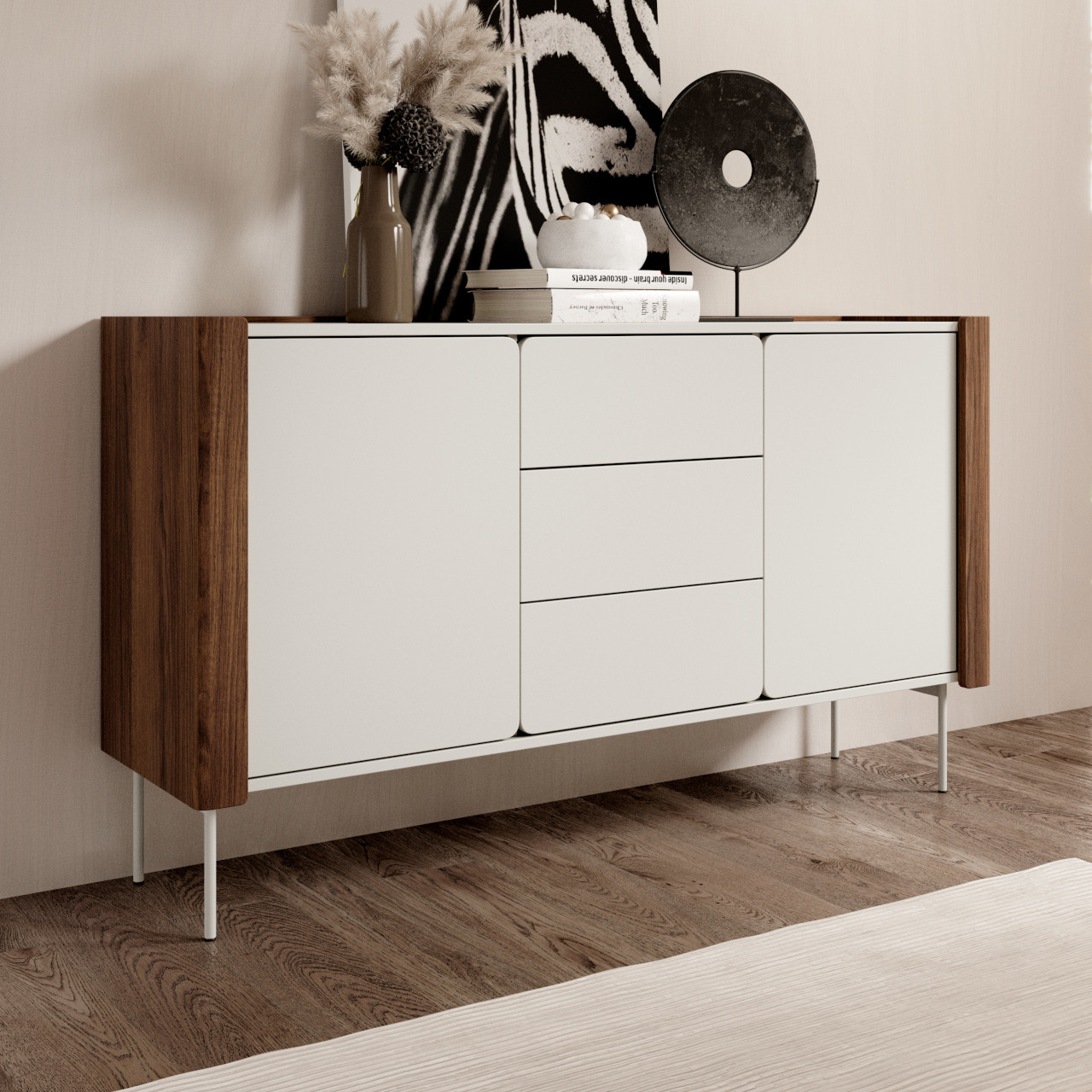 Komoda COLLAR 02 orzech warmia / kaszmir - obrazek 6