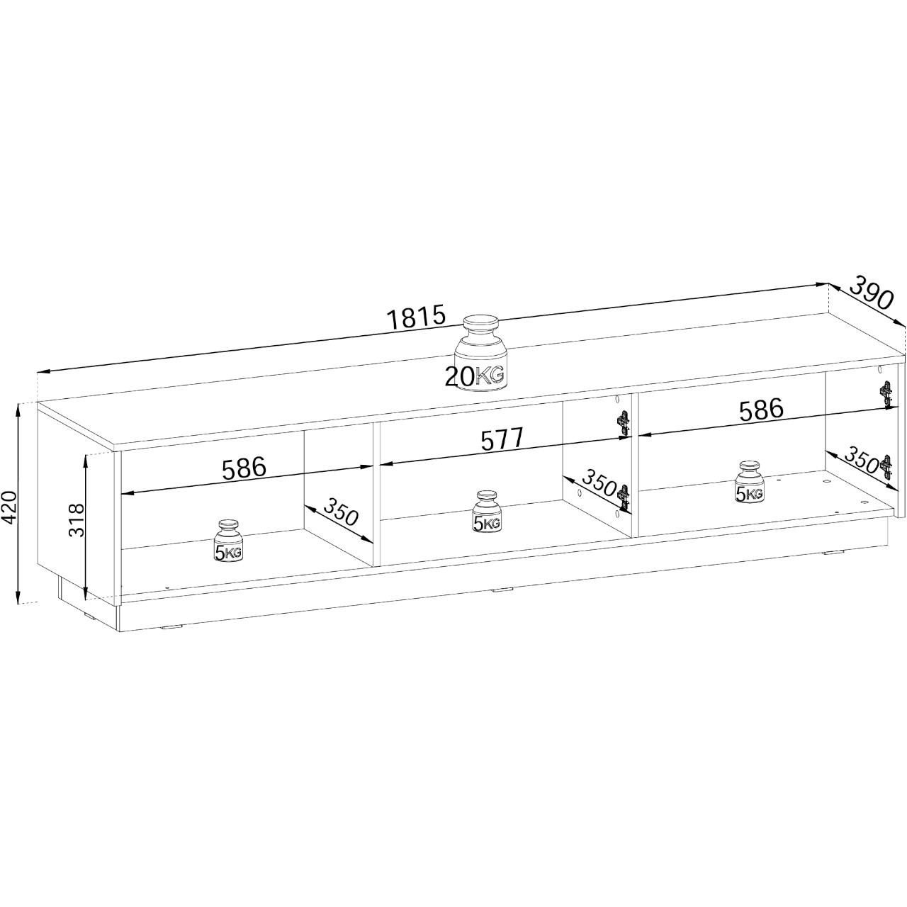 Szafka RTV 180 CROWN 01 czarny - obrazek 5