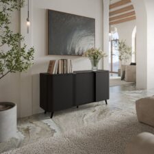 VOLARE komoda 150 3D czarny mat/ czarny mat
