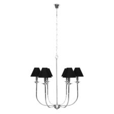 Lampa wisząca Glamour srebrno - czarna 6xE14