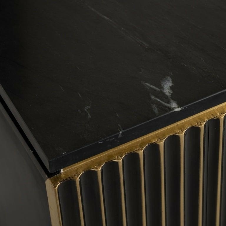 RICHMOND szafka nocna LES ARCS - szczotkowane złoto, mosiądz, marmur, MDF - obrazek 9