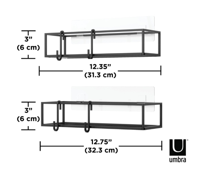 UMBRA zestaw 2 półek prysznicowych CUBIKO czarny - obrazek 6