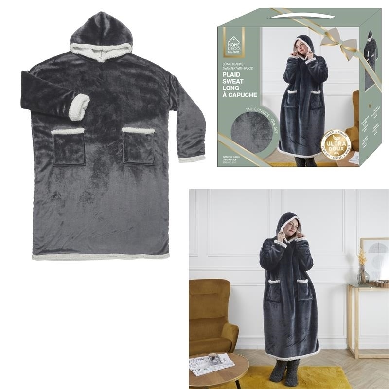 Bluza długa/ snuddie szara - obrazek 3