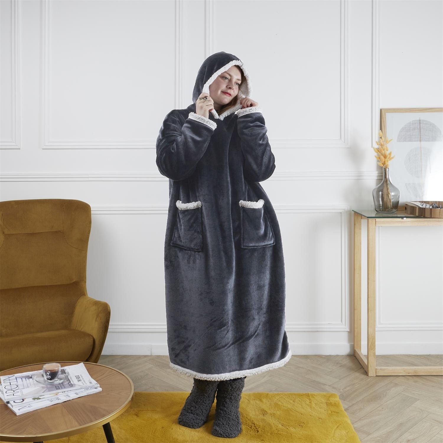 Bluza długa/ snuddie szara - obrazek 7