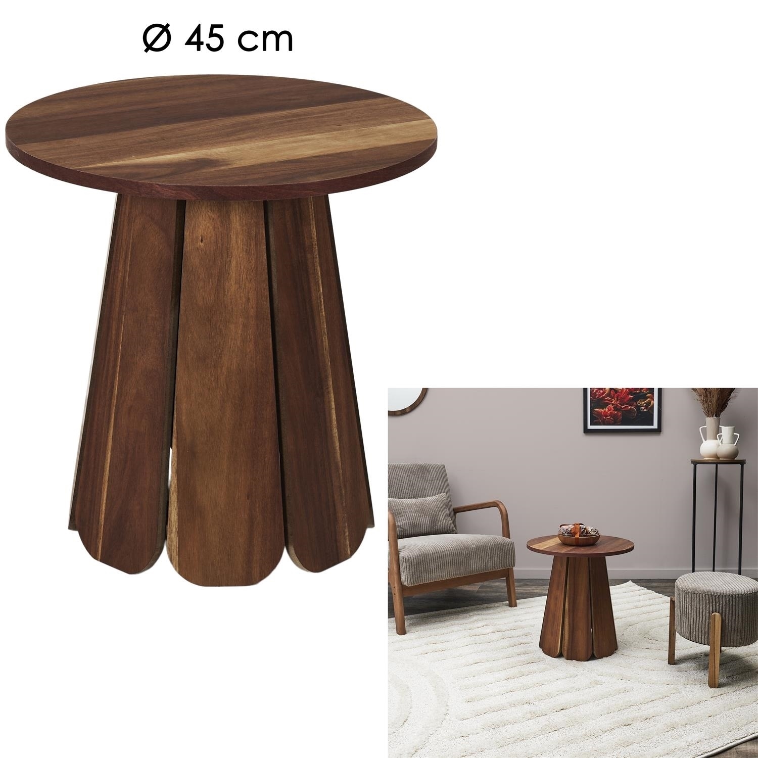 Stolik boczny Will 45cm orzech - obrazek 3