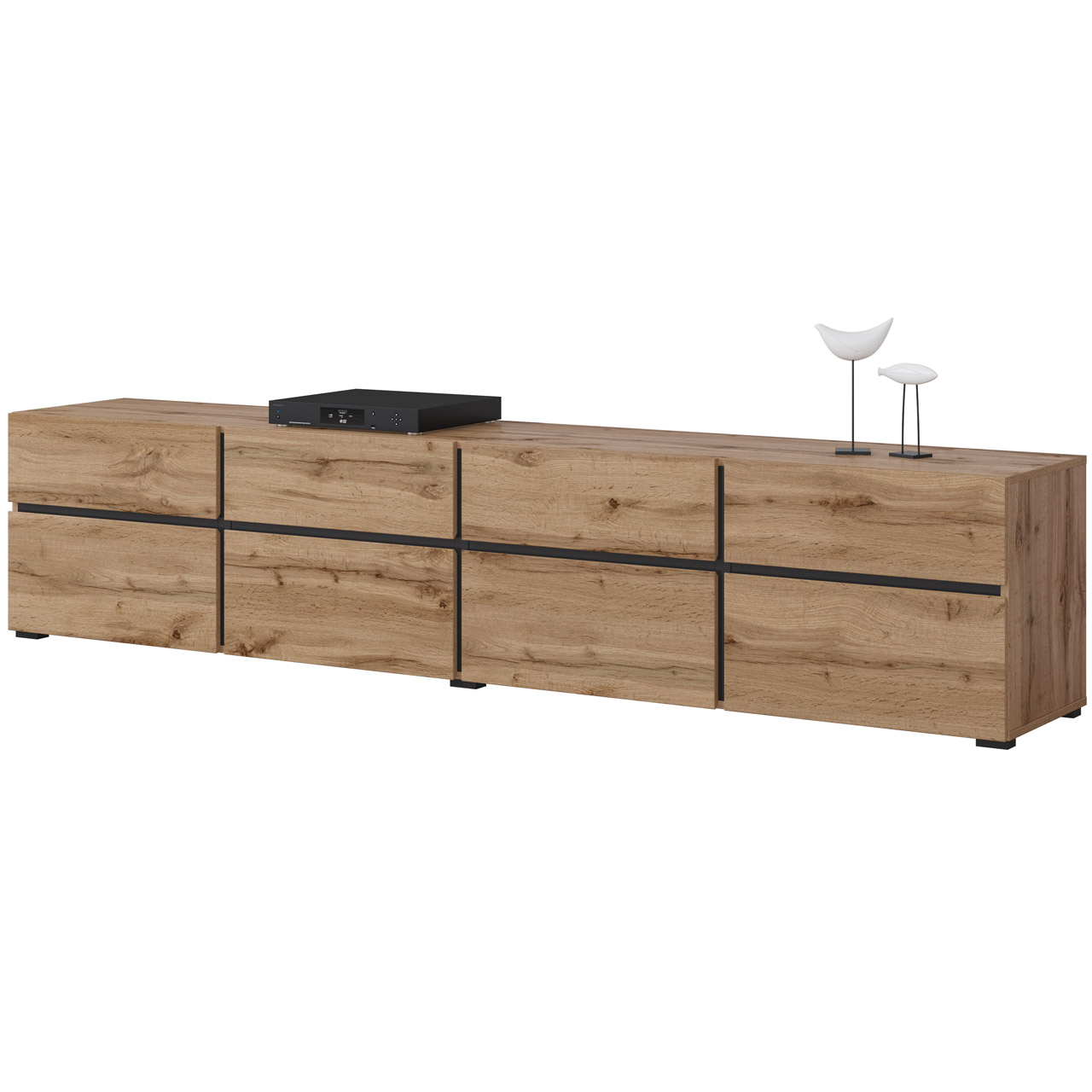 Szafka RTV CROSI 40 dąb wotan / czarny - obrazek 4