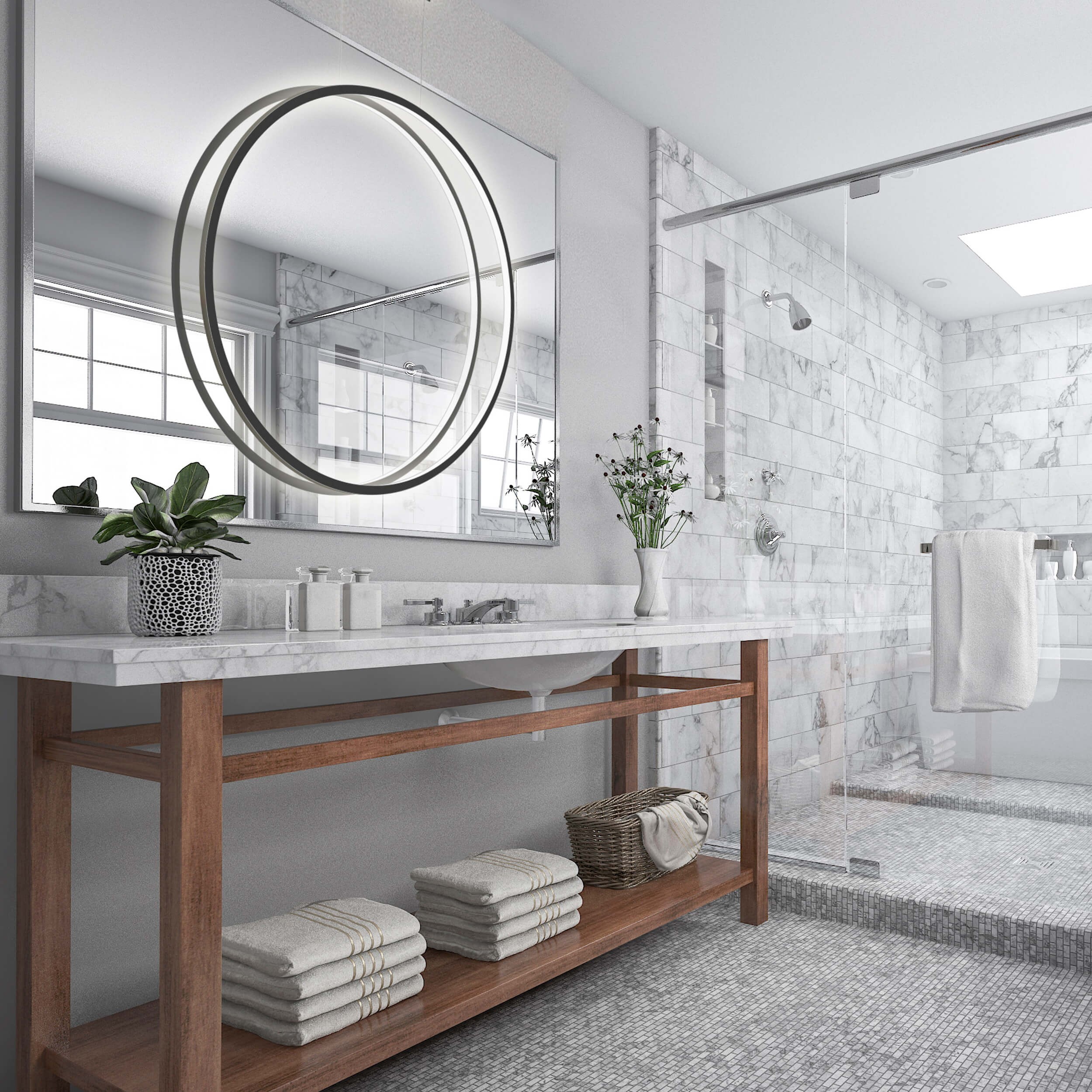 Lampa wisząca Mirror L czarna IP44 LED CCT - obrazek 6