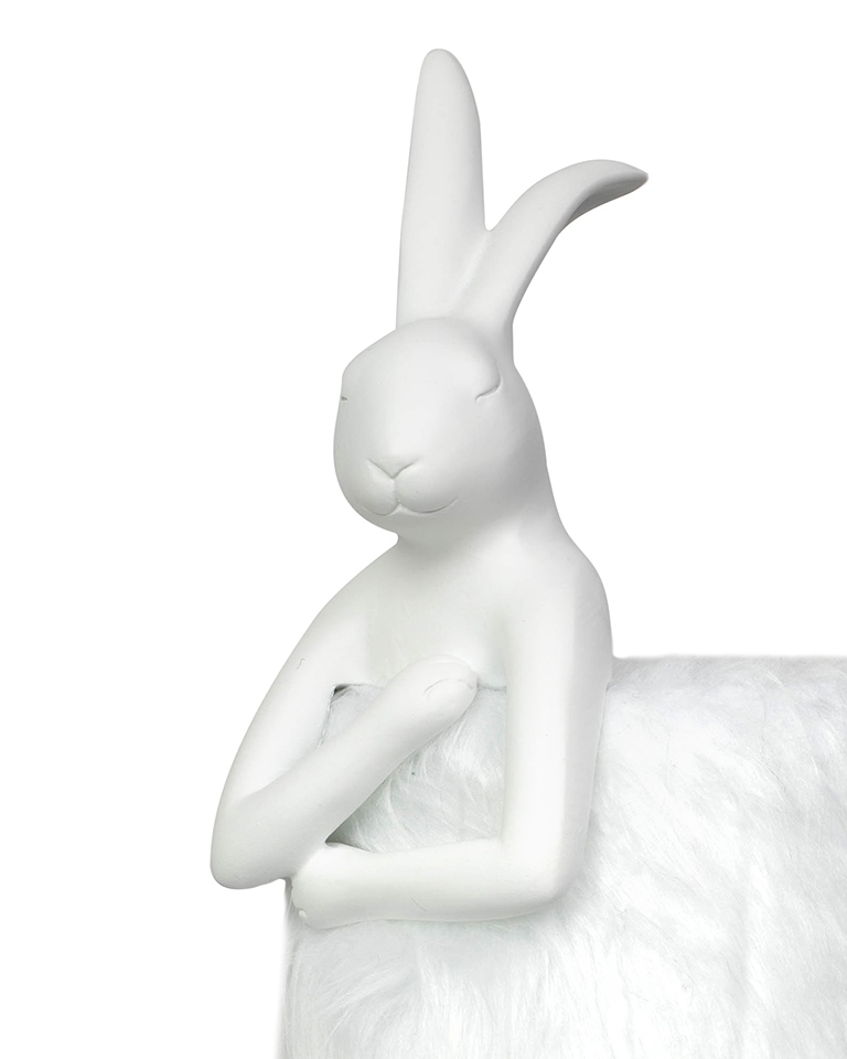 KARE lampa stołowa RABBIT FUR 50 cm biała / srebrna - obrazek 3