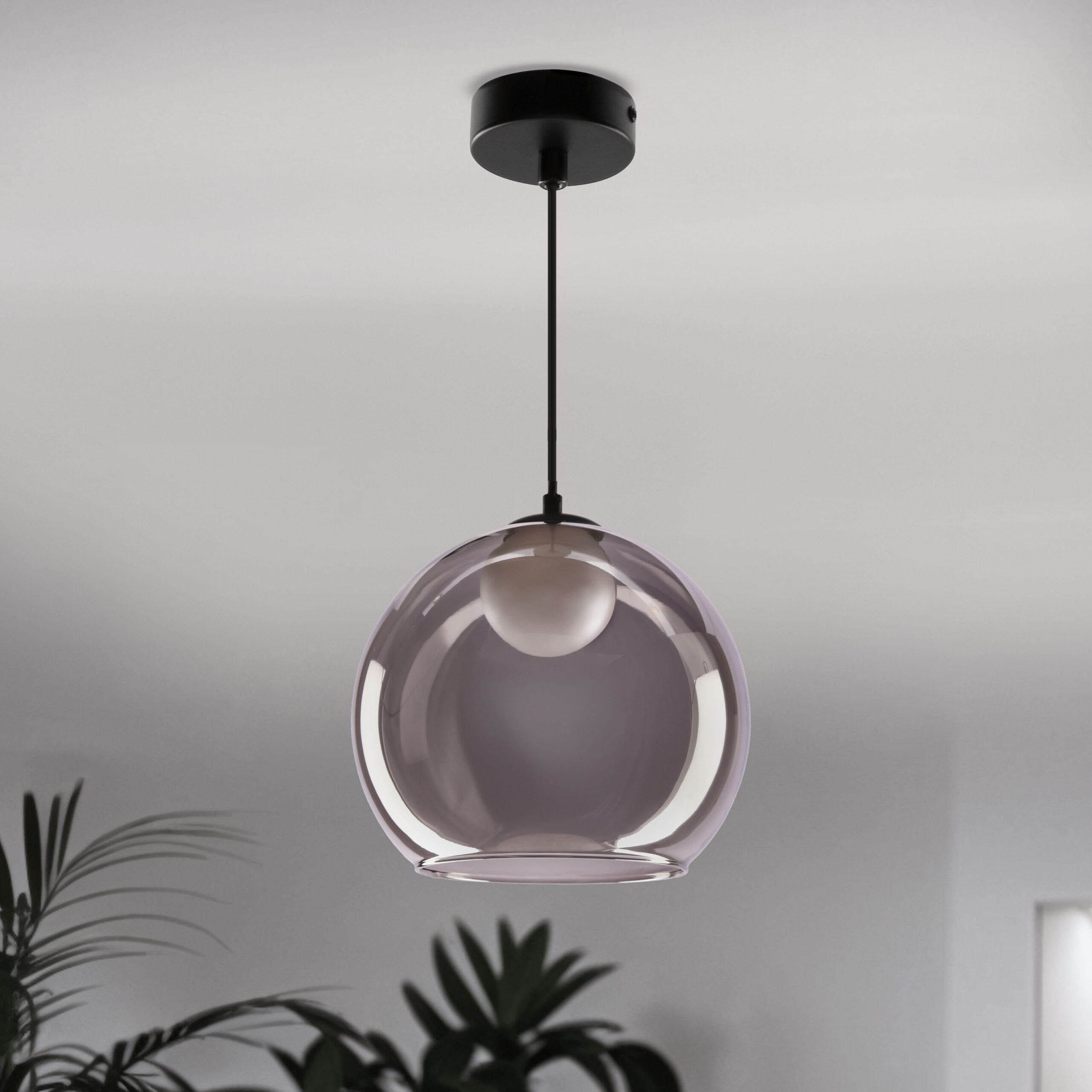 Brin lampa sufitowa czarny 1x15W G9 klosz dymiony+biały - obrazek 5