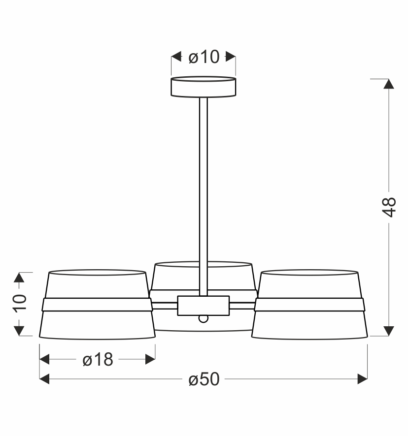 Demy lampa sufitowa czarny 3x40W E14 abażur żółty - obrazek 3