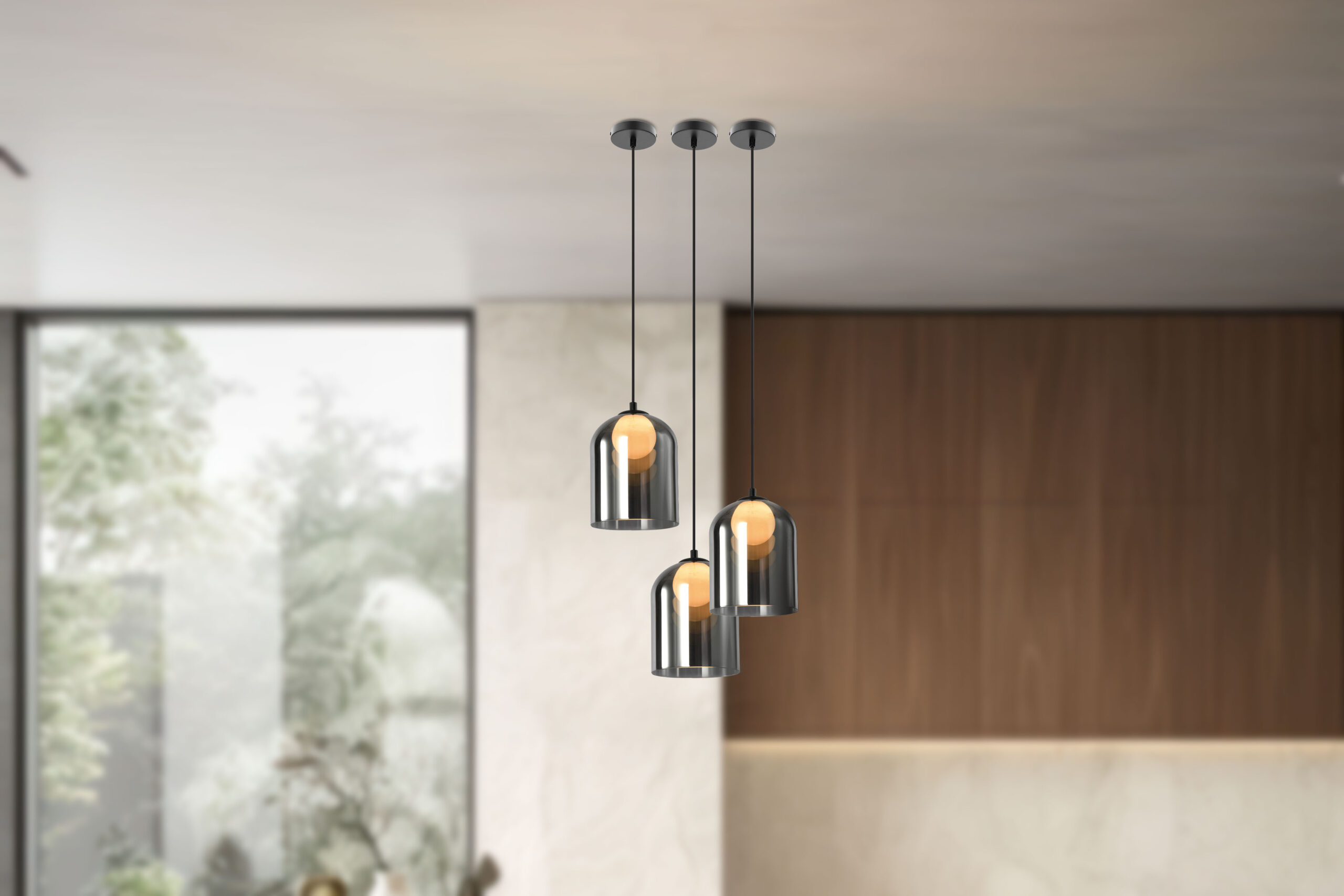 Klea lampa sufitowa czarny 1x15W G9 klosz dymiony+biały - obrazek 3