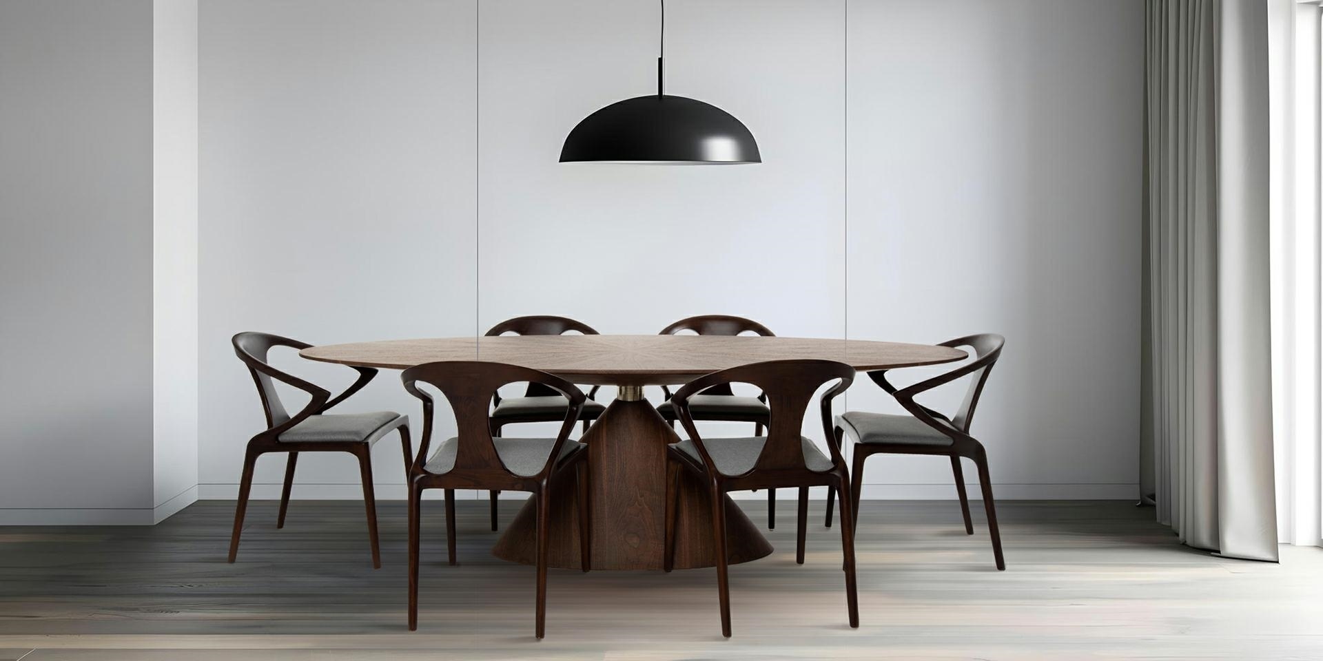 Stół UFO orzech / naturalny fornir - obrazek 6