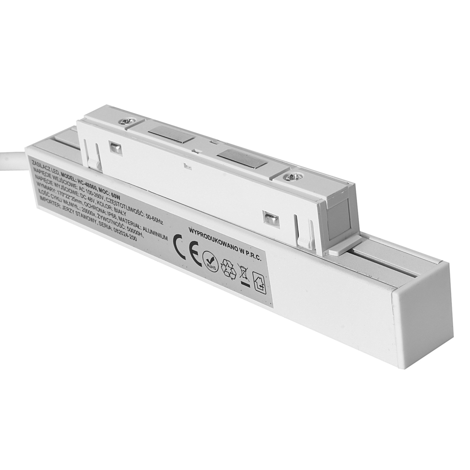 Zasilacz Do Szyn Magnetycznych HC-48060 60w Biały - obrazek 3