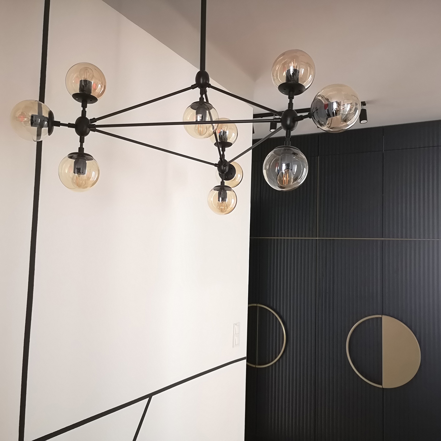 Lampa wisząca ASTRIFERO-10 bursztynowo czarna 90 cm - obrazek 10