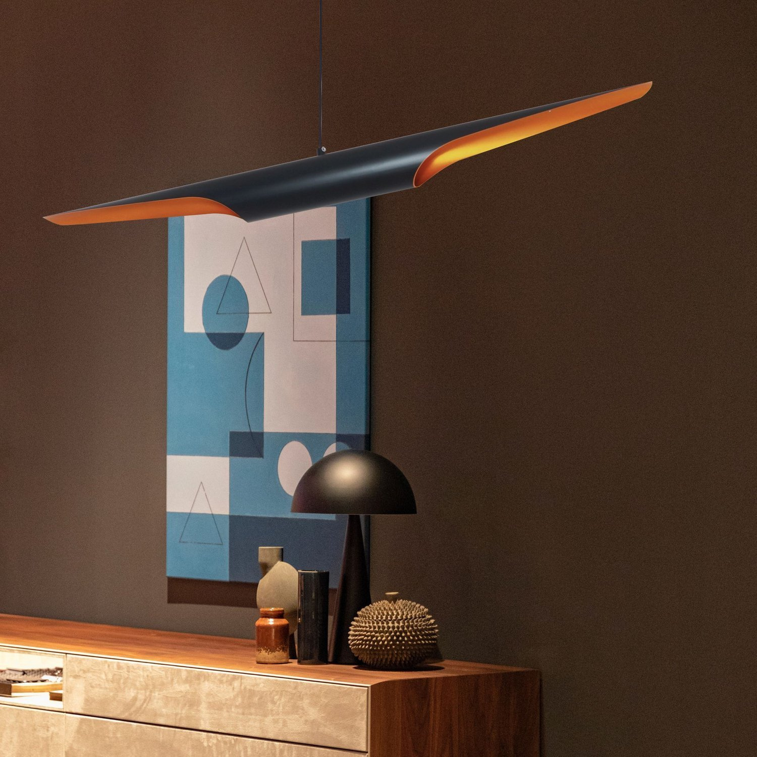 Lampa wisząca BLACK TUBE czarno złota 100 cm - obrazek 6