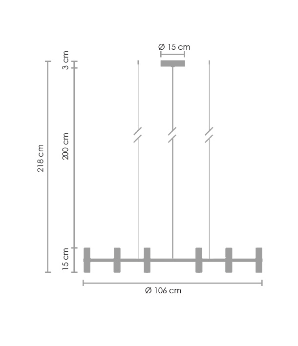 Lampa wisząca CANDLES-12B chrom 106 cm - obrazek 10
