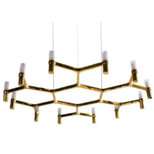 Lampa wisząca CANDLES-12B złota 106 cm