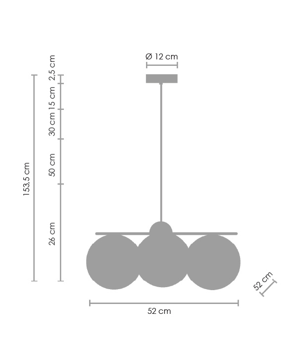 Lampa wisząca VENUS-3 przydymiona 60 cm - obrazek 7