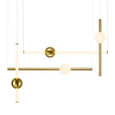 Lampa wisząca O-LINE L-4 LED mosiądz 110 cm