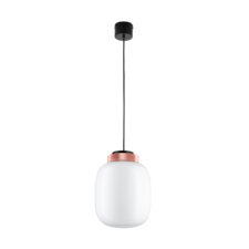 Lampa BOOM LED biało-miedziana 25 cm designerska szklana do wnętrz premium