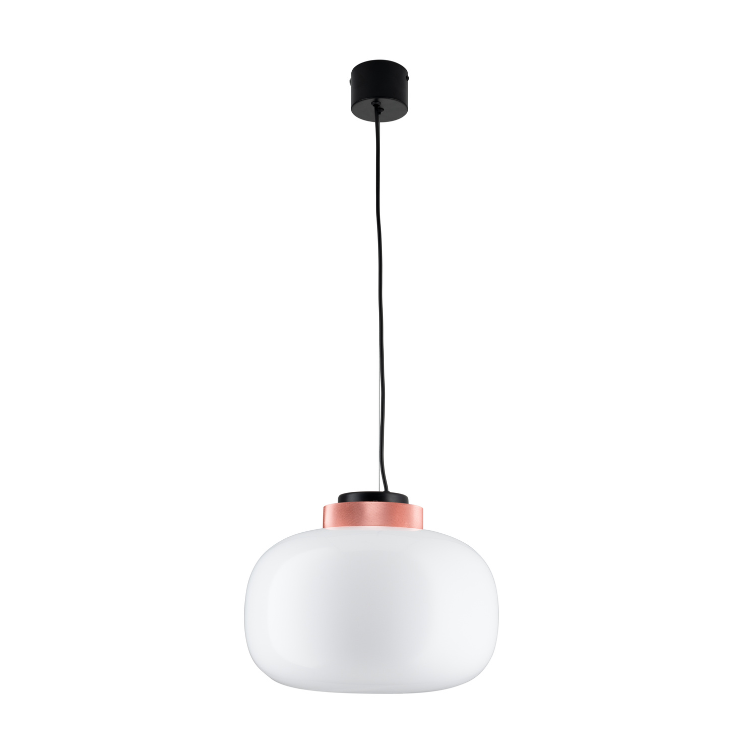 Lampa sufitowa BOOM LED biało-miedziana 35 cm nowoczesna do kuchni i salonu - obrazek 3