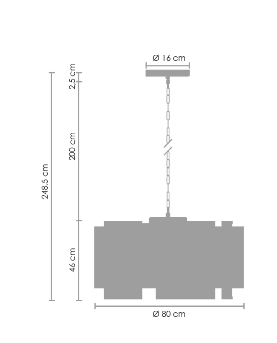 Lampa wisząca IMPERIO czarna 80 cm - obrazek 6