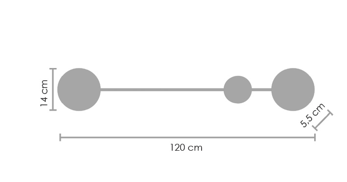 Lampa ścienna CLEX - 2 LED czarna 86 cm - obrazek 6