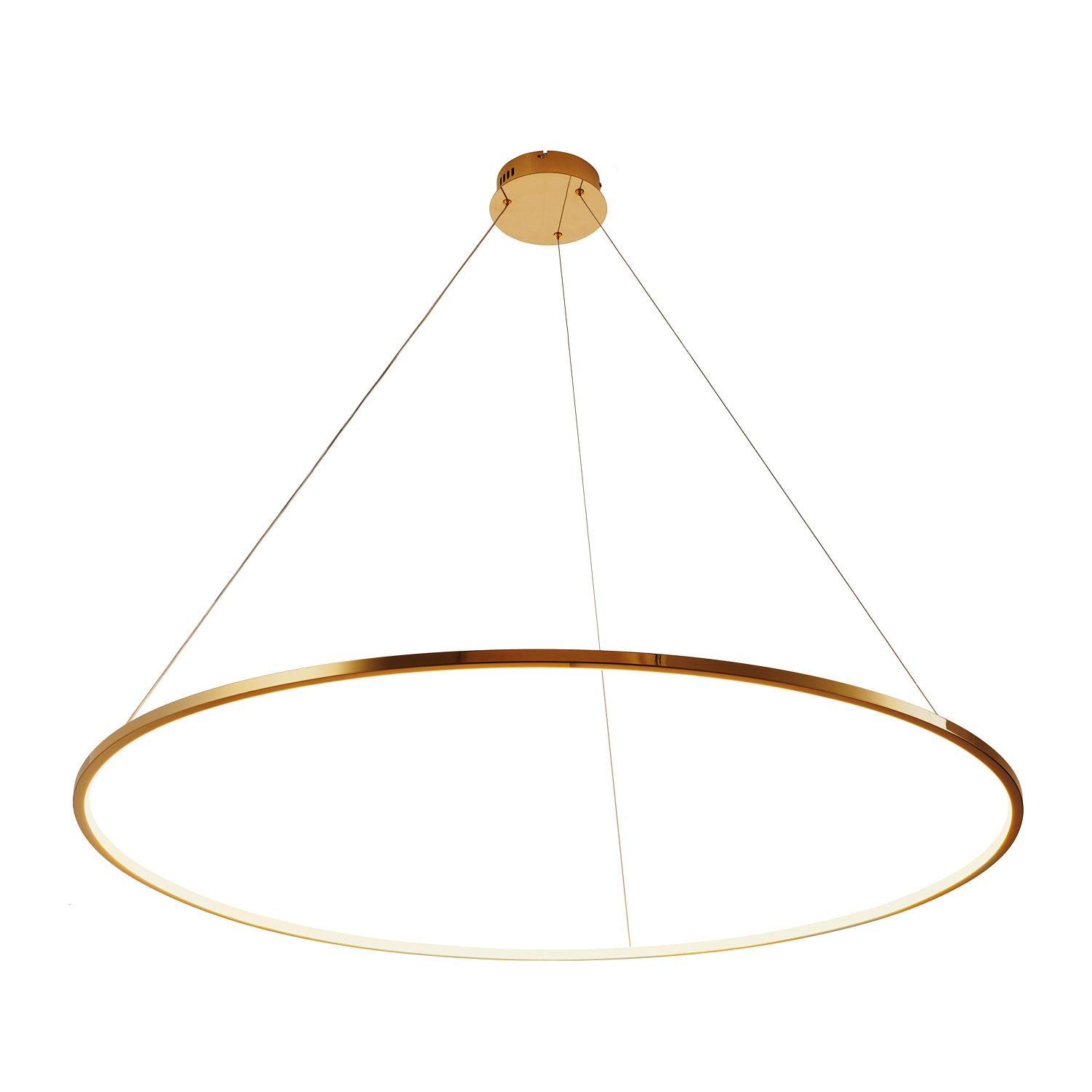 Designerska lampa wisząca CIRCLE SLIM 120 LED złota - elegancki złoty pierścień do salonu i jadalni - obrazek 3